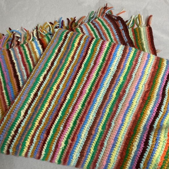 Other - Beautiful vintage rare stitch hand crocheted blanket throw multi colored (414)